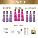 3x Essential Hair Straightening Set Bundle (25% Off): Protein, Shampoo and Conditioner