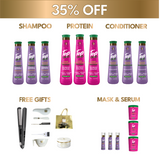 3x Complete Hair Straightening Bundle (35% Off): Protein, Shampoo, Conditioner, Mask & Serum